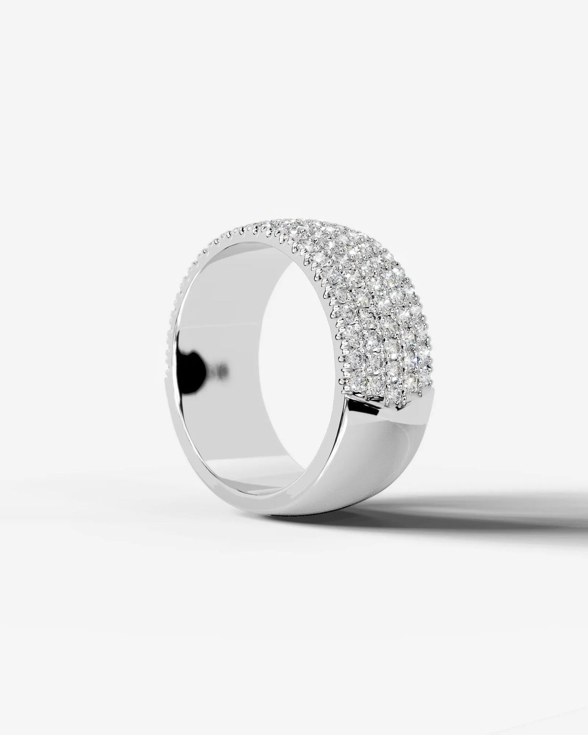 Lab Grown Diamond Multi Row Pavé Dome Band Ring