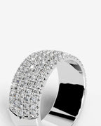 Lab Grown Diamond Multi Row Pavé Dome Band Ring