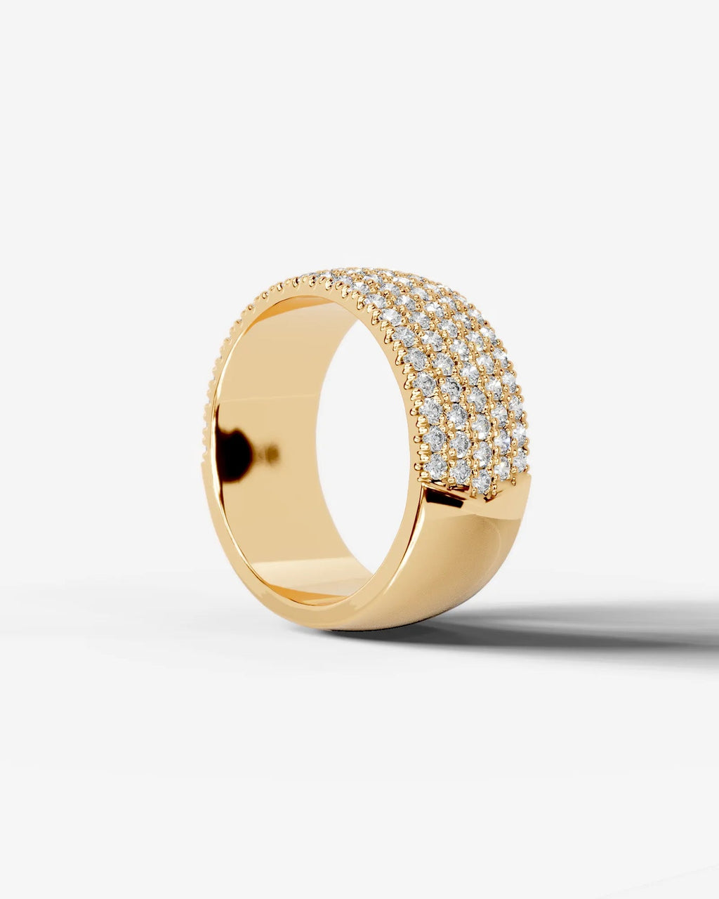 Lab Grown Diamond Multi Row Pavé Dome Band Ring