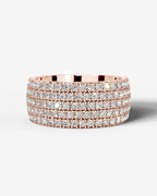 Lab Grown Diamond Multi Row Pavé Dome Band Ring