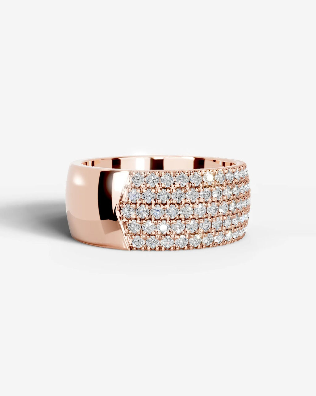 Lab Grown Diamond Multi Row Pavé Dome Band Ring