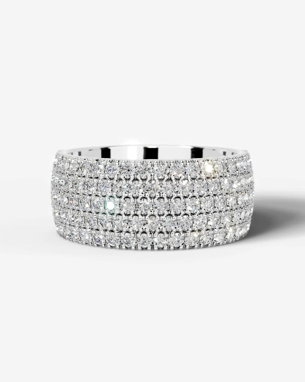 Lab Grown Diamond Multi Row Pavé Dome Band Ring