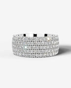 Lab Grown Diamond Multi Row Pavé Dome Band Ring