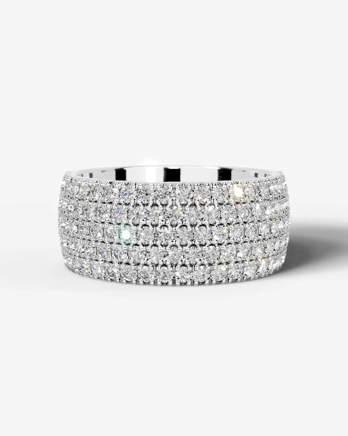 Lab Grown Diamond Multi Row Pavé Dome Band Ring