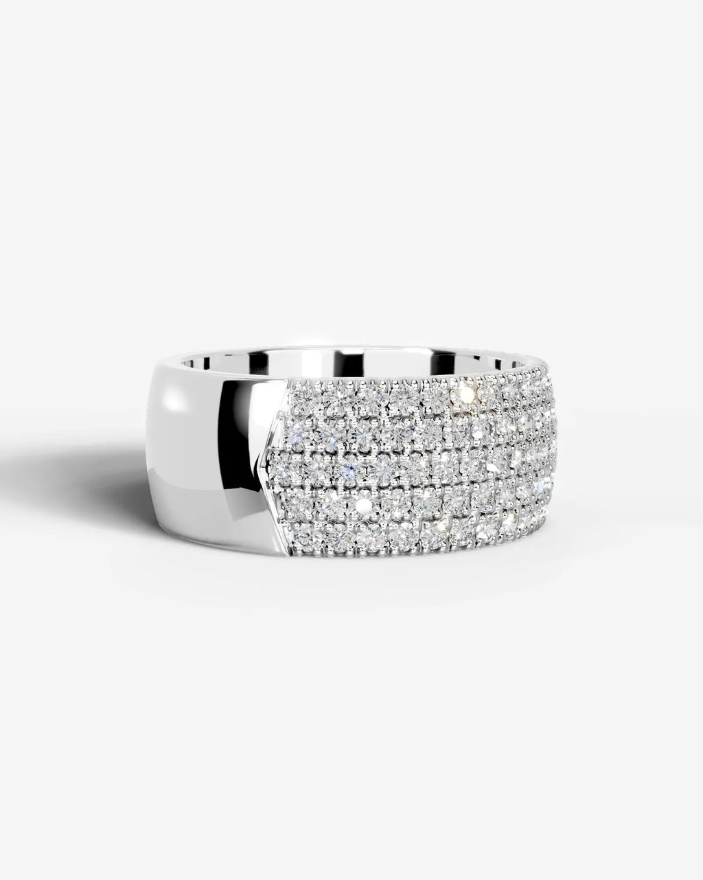 Lab Grown Diamond Multi Row Pavé Dome Band Ring