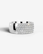 Lab Grown Diamond Multi Row Pavé Dome Band Ring