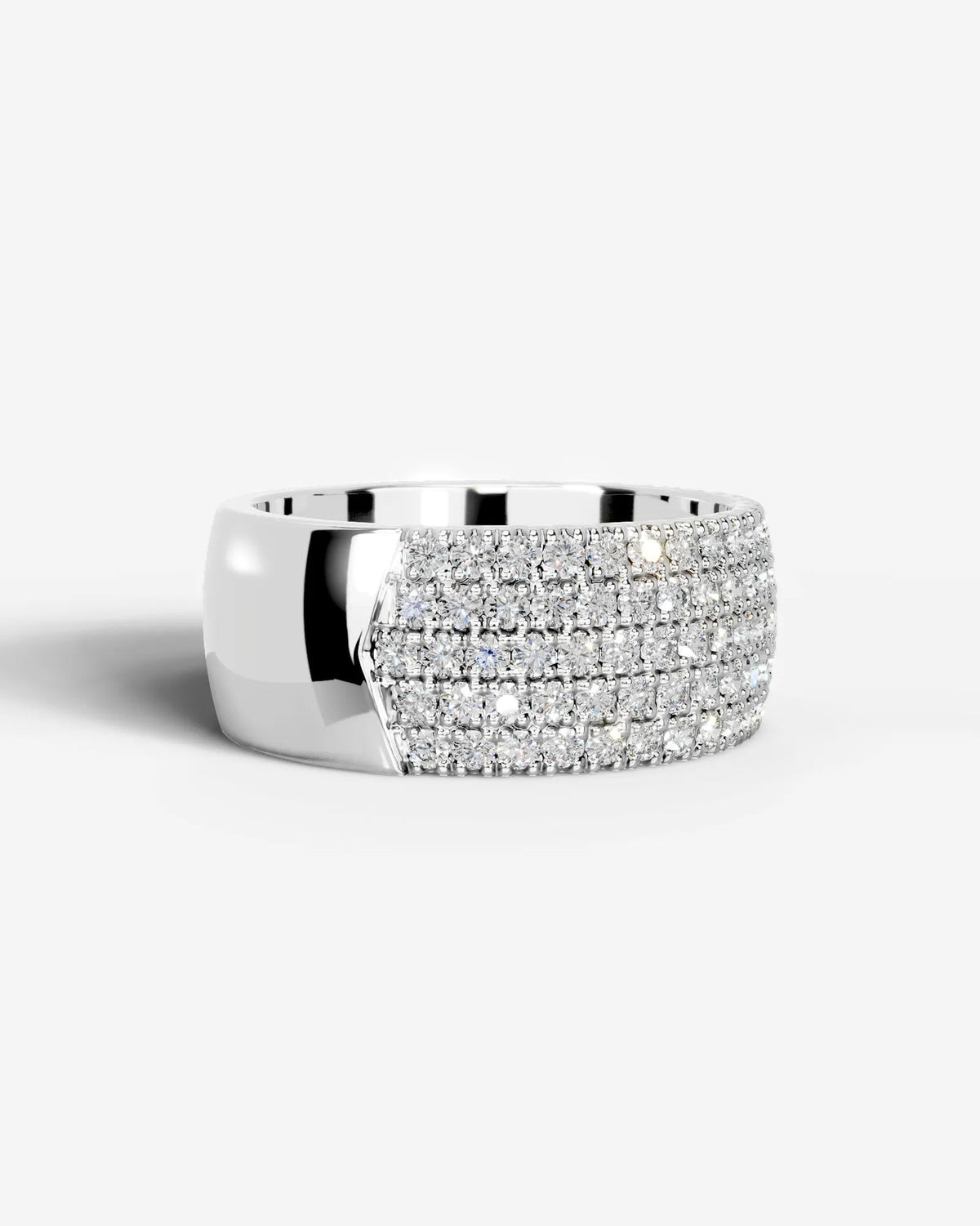 Lab Grown Diamond Multi Row Pavé Dome Band Ring