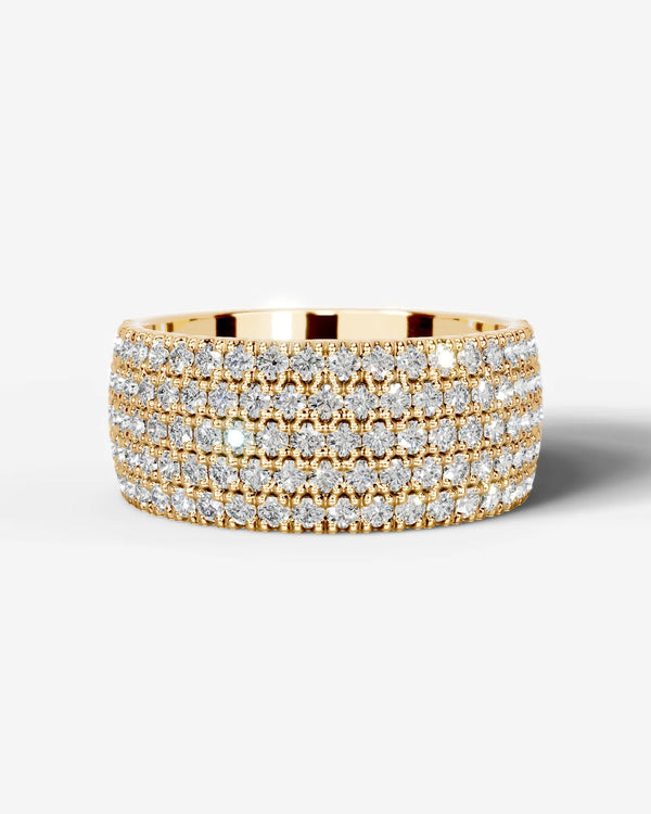 Lab Grown Diamond Multi Row Pavé Dome Band Ring