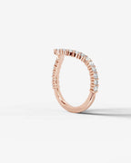 Lab Grown Diamond Curved Marquise & Round Cut V-Shaped Contour Band