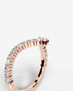 Lab Grown Diamond Curved Marquise & Round Cut V-Shaped Contour Band