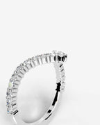 Lab Grown Diamond Curved Marquise & Round Cut V-Shaped Contour Band