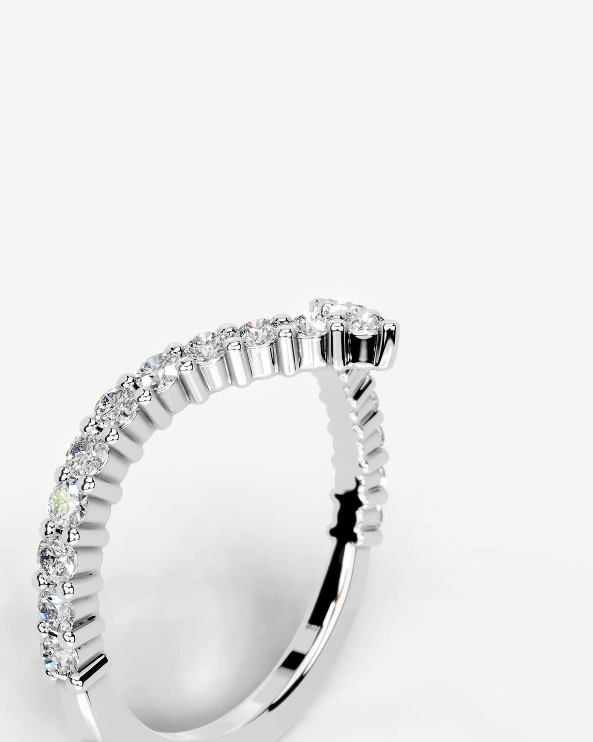 Lab Grown Diamond Curved Marquise & Round Cut V-Shaped Contour Band