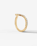 Lab Grown Diamond Curved Marquise & Round Cut V-Shaped Contour Band