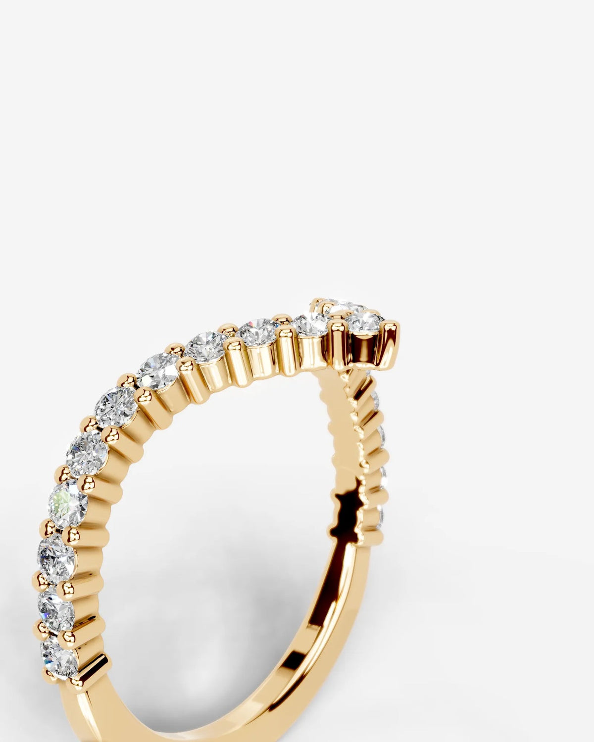 Lab Grown Diamond Curved Marquise & Round Cut V-Shaped Contour Band