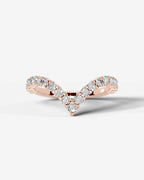 Lab Grown Diamond Curved Marquise & Round Cut V-Shaped Contour Band