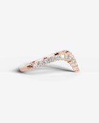 Lab Grown Diamond Curved Marquise & Round Cut V-Shaped Contour Band