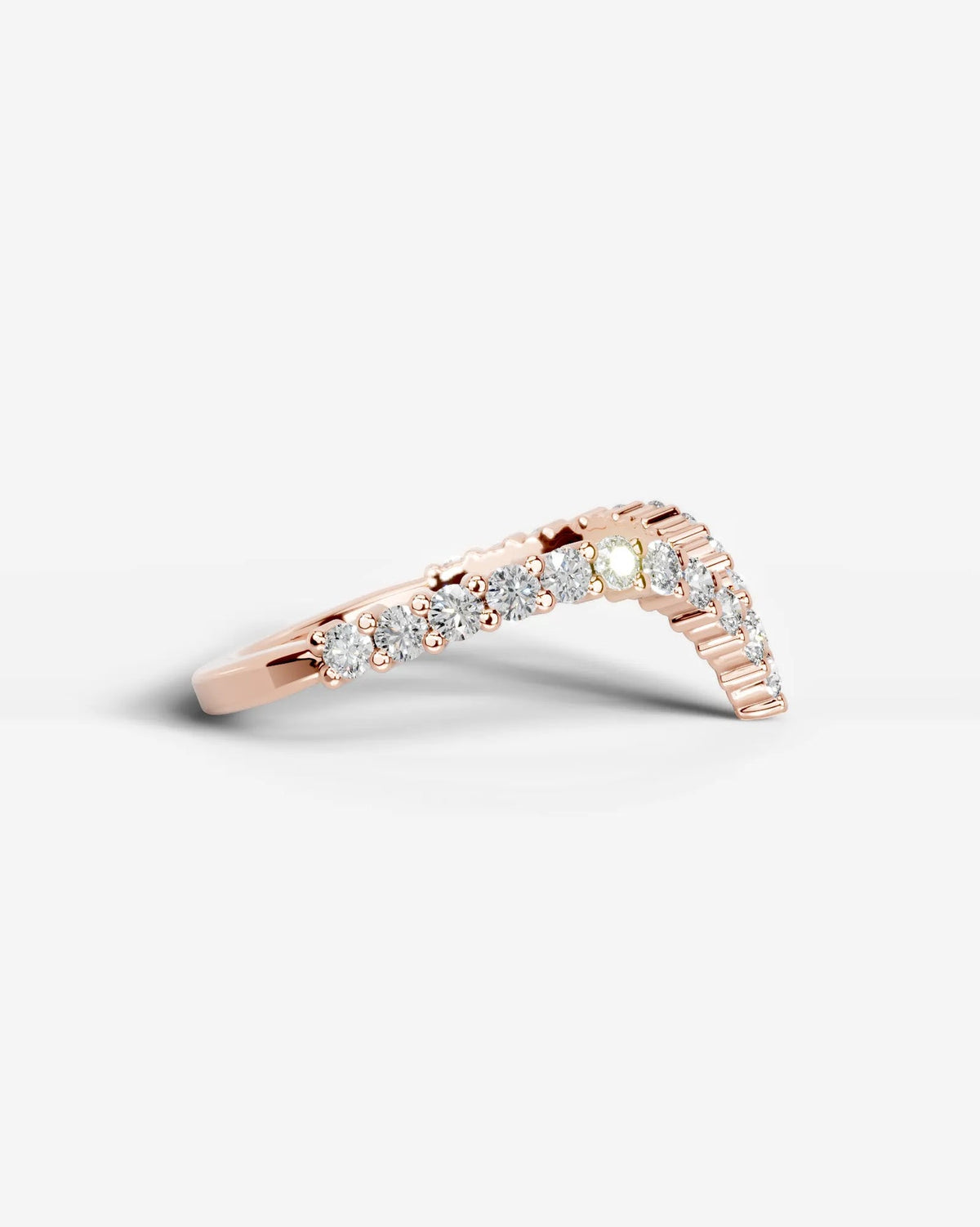 Lab Grown Diamond Curved Marquise & Round Cut V-Shaped Contour Band