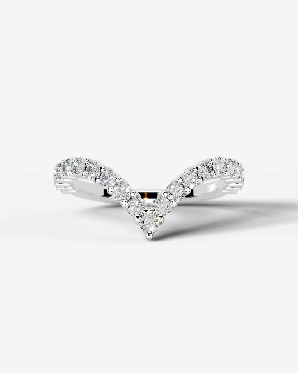Lab Grown Diamond Curved Marquise & Round Cut V-Shaped Contour Band