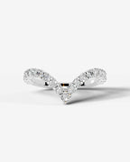 Lab Grown Diamond Curved Marquise & Round Cut V-Shaped Contour Band