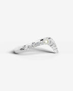 Lab Grown Diamond Curved Marquise & Round Cut V-Shaped Contour Band