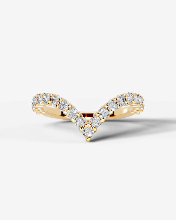 Lab Grown Diamond Curved Marquise & Round Cut V-Shaped Contour Band