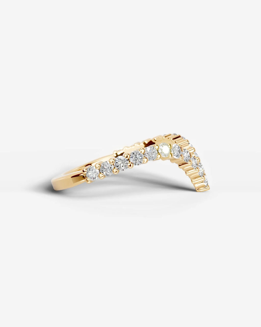 Lab Grown Diamond Curved Marquise & Round Cut V-Shaped Contour Band