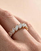 Lab Grown Diamond Marquise Cut East-West Eternity Wedding Band Ring