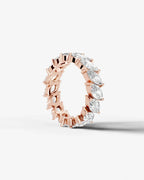 Lab Grown Diamond Marquise Cut East-West Eternity Wedding Band Ring