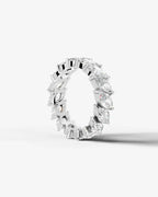 Lab Grown Diamond Marquise Cut East-West Eternity Wedding Band Ring