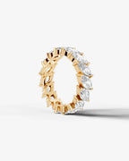 Lab Grown Diamond Marquise Cut East-West Eternity Wedding Band Ring