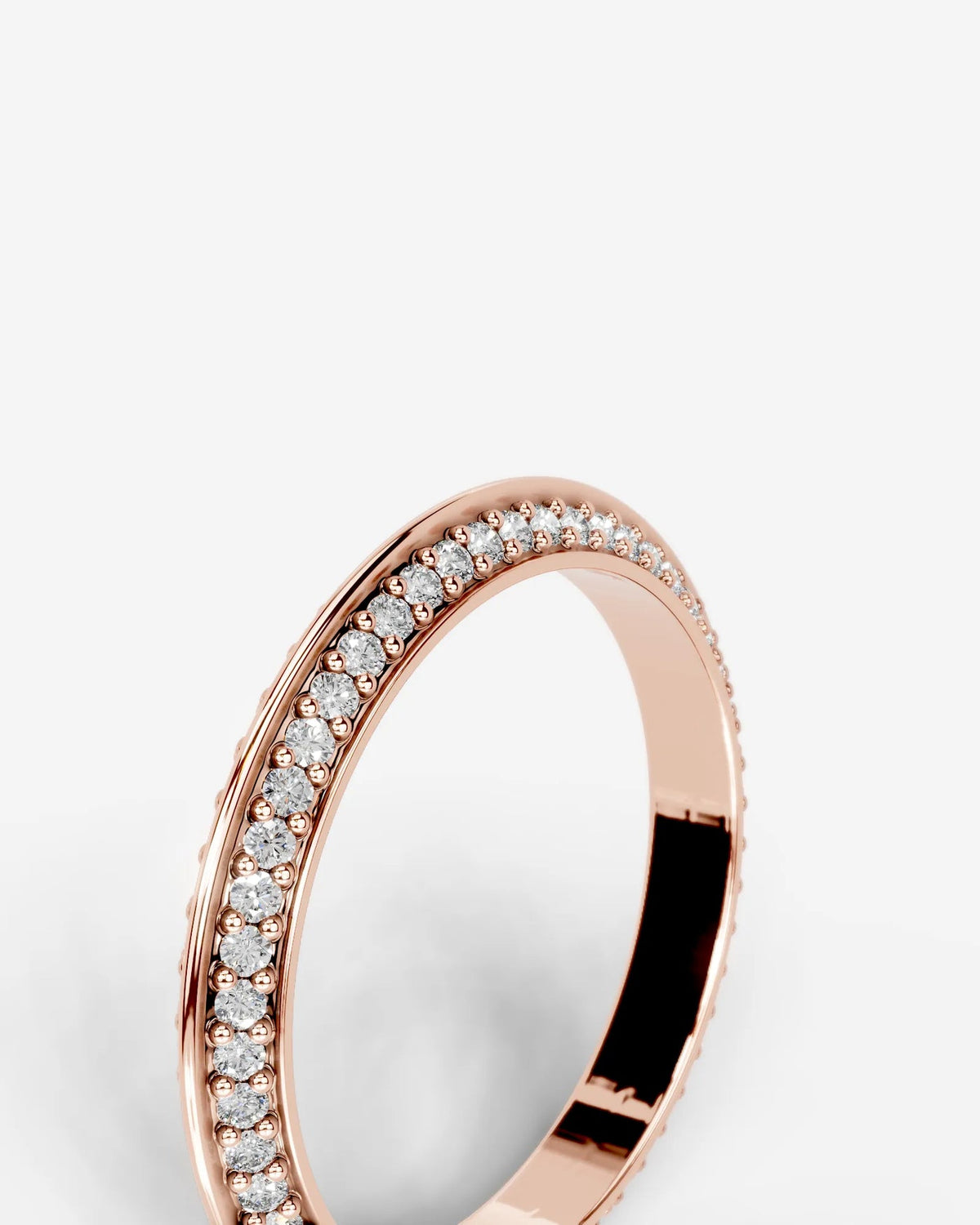 Lab Grown Diamond Classic Double Row Round Cut Prong Set Ring