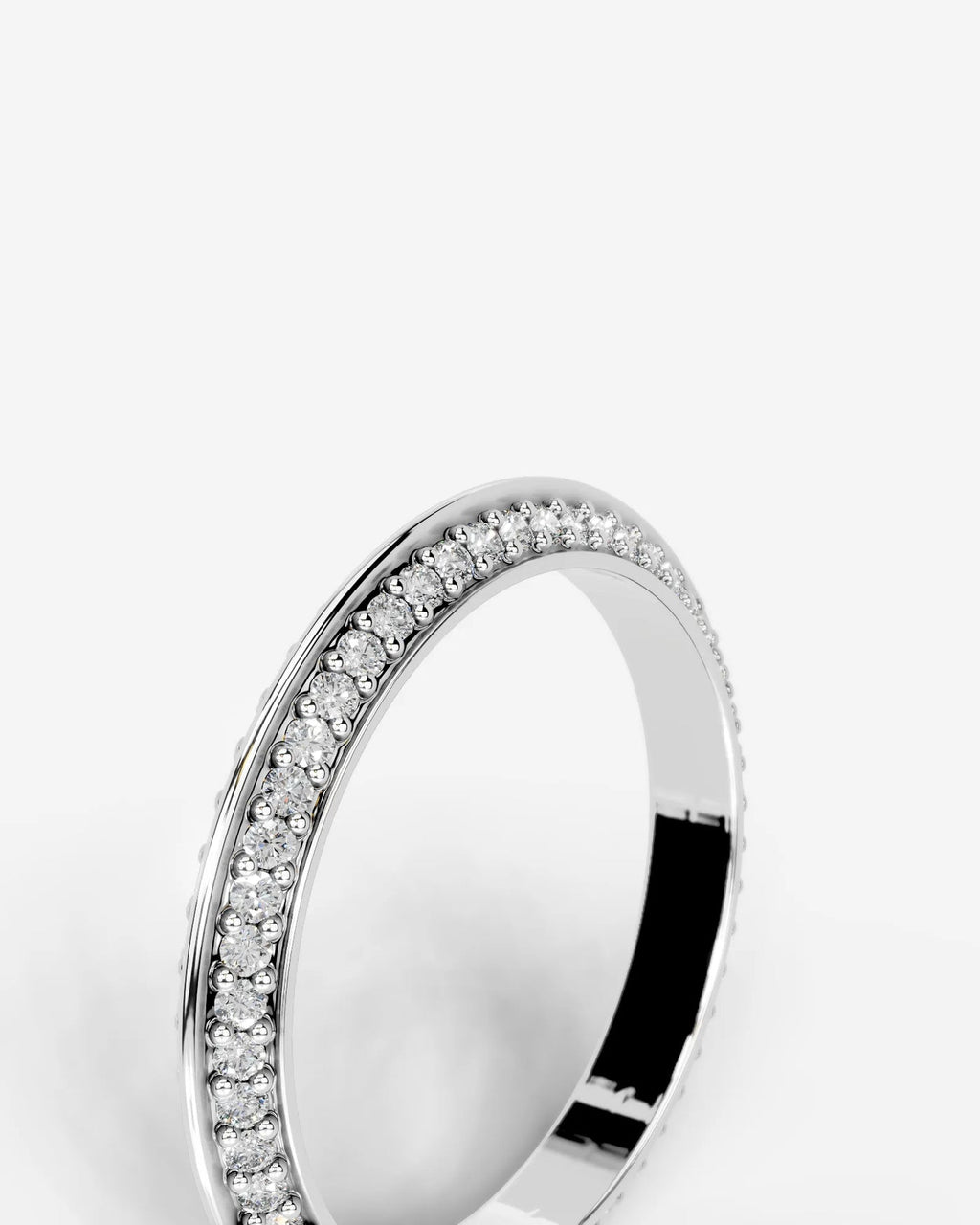 Lab Grown Diamond Classic Double Row Round Cut Prong Set Ring