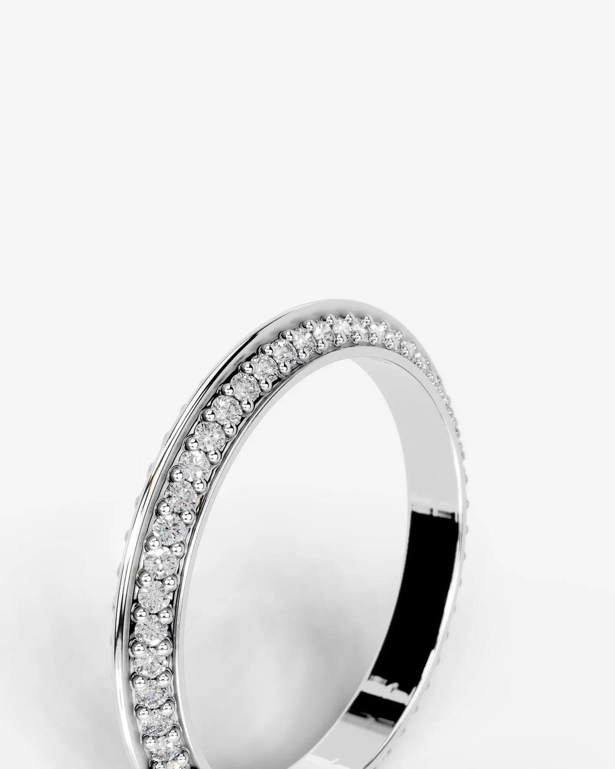 Lab Grown Diamond Classic Double Row Round Cut Prong Set Ring