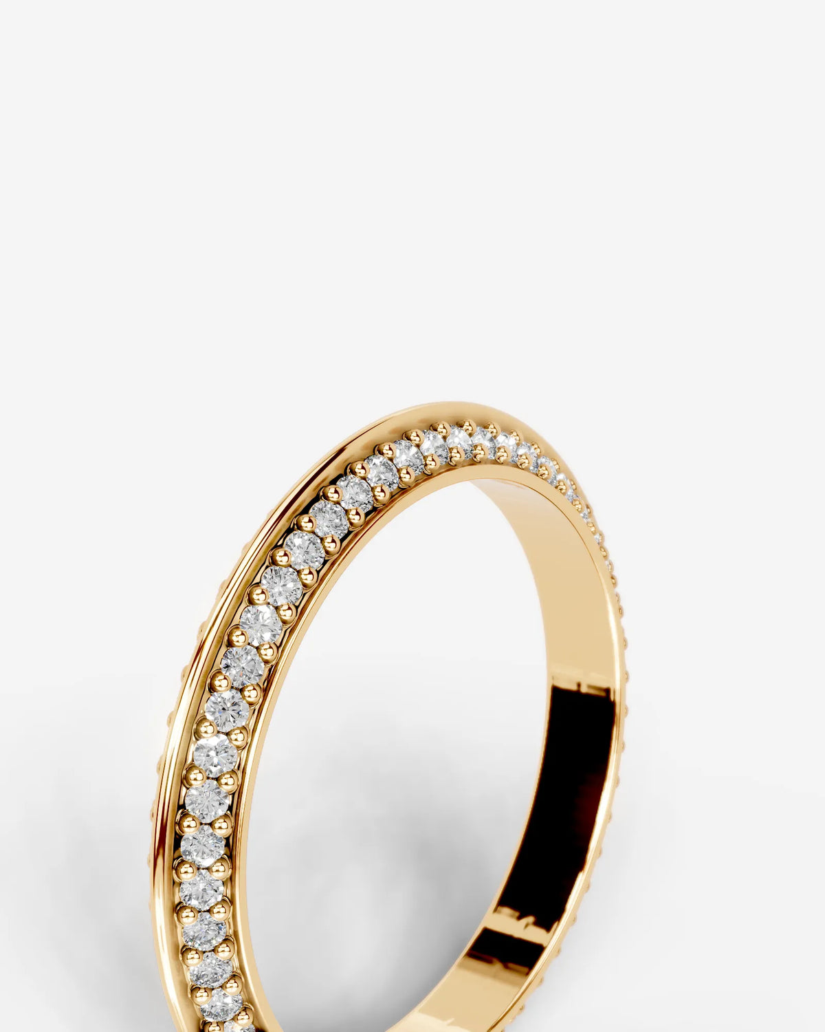 Lab Grown Diamond Classic Double Row Round Cut Prong Set Ring