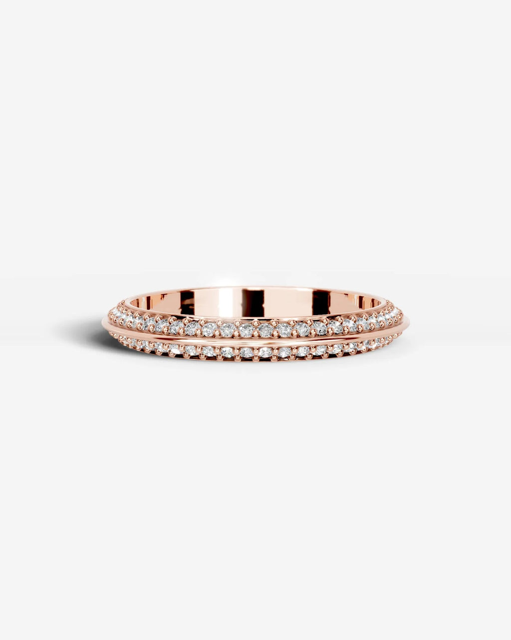 Lab Grown Diamond Split Edge Pavé Eternity Band Ring