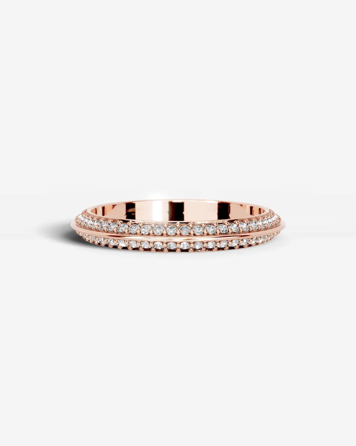 Lab Grown Diamond Split Edge Pavé Eternity Band Ring