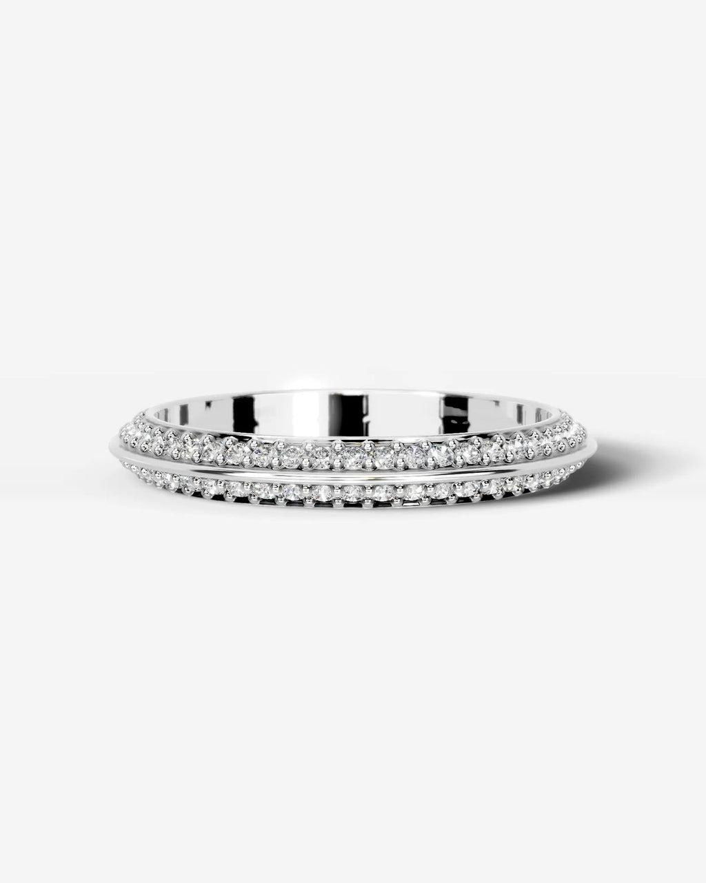 Lab Grown Diamond Split Edge Pavé Eternity Band Ring