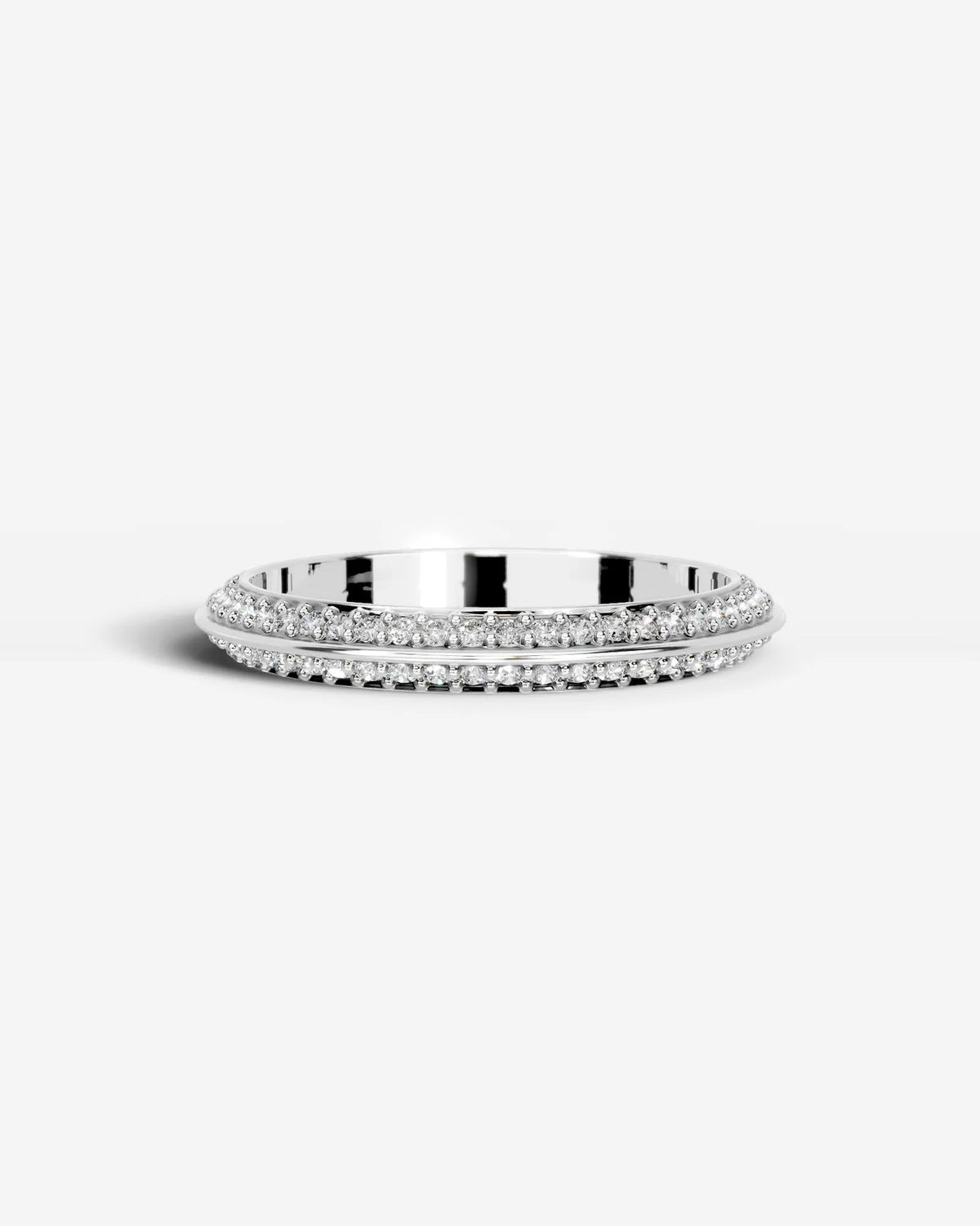 Lab Grown Diamond Classic Double Row Round Cut Prong Set Ring
