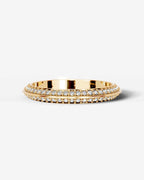 Lab Grown Diamond Classic Double Row Round Cut Prong Set Ring