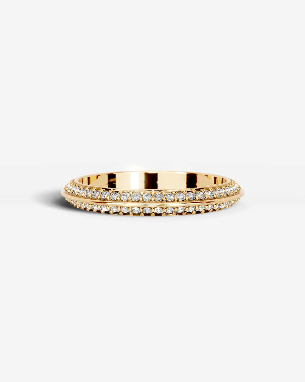 Lab Grown Diamond Split Edge Pavé Eternity Band Ring
