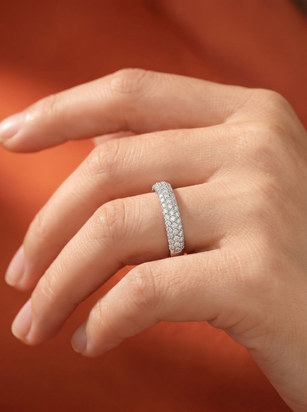 Lab Grown Diamond Classic Pavé Dome Band Ring