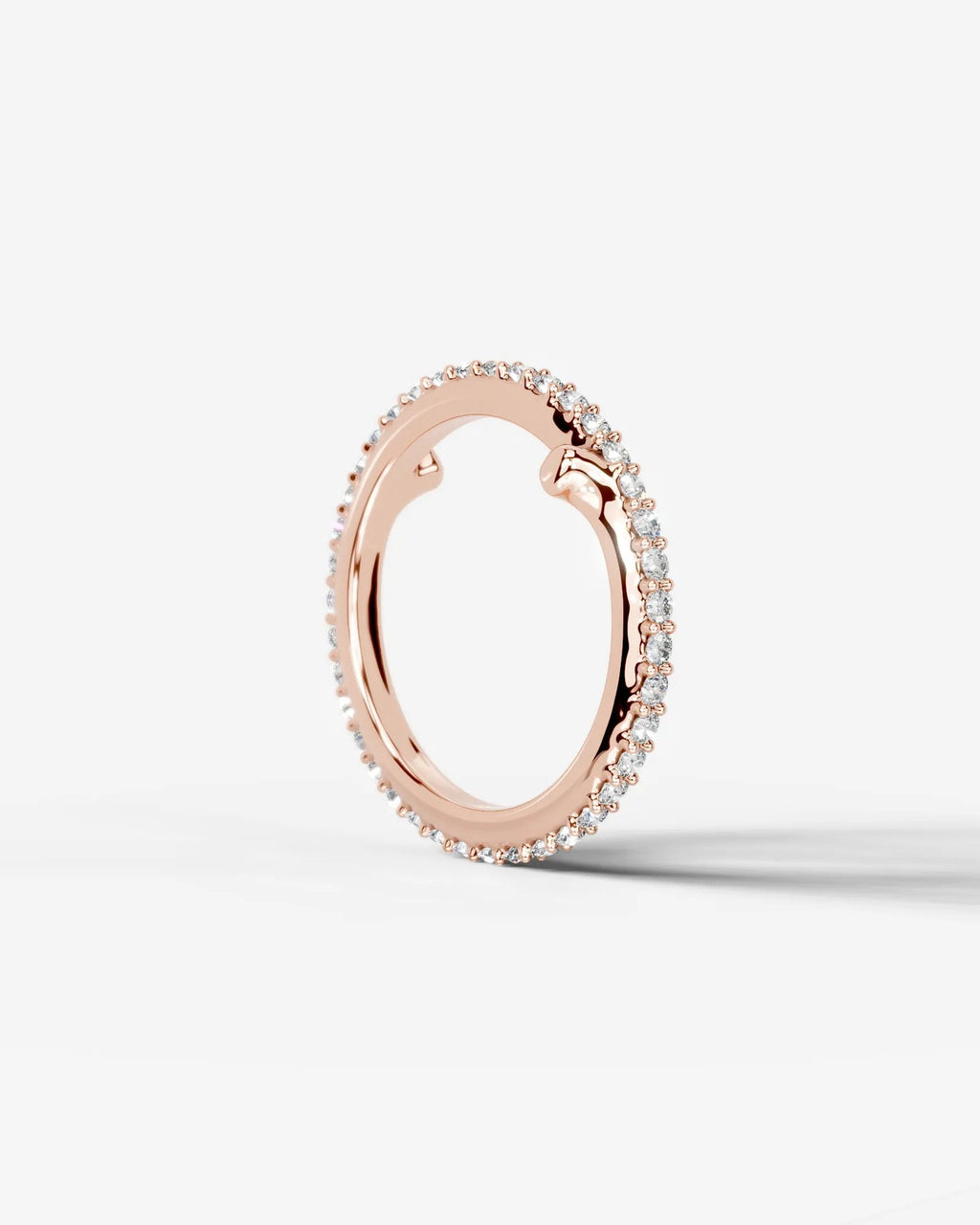 Lab Grown Diamond Round Cut Stationary Bar Cuff Ring