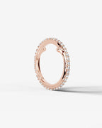 Lab Grown Diamond Round Cut Stationary Bar Cuff Ring