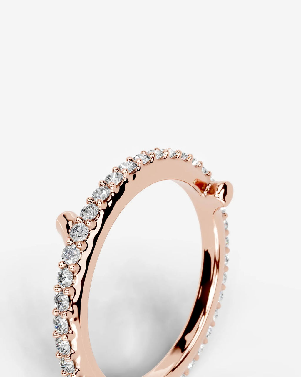 Lab Grown Diamond Round Cut Stationary Bar Cuff Ring