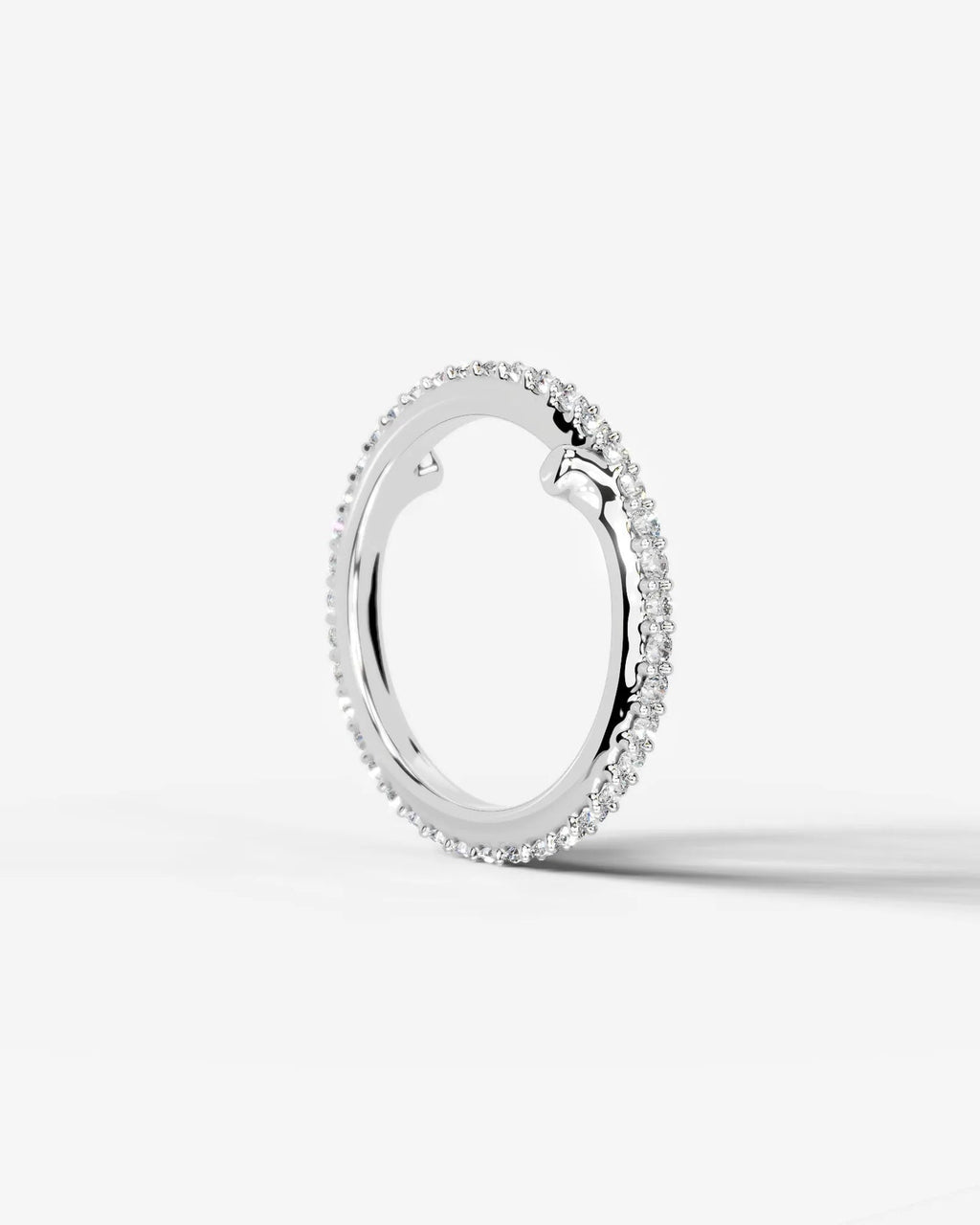 Lab Grown Diamond Round Cut Stationary Bar Cuff Ring