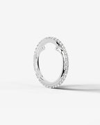 Lab Grown Diamond Round Cut Stationary Bar Cuff Ring