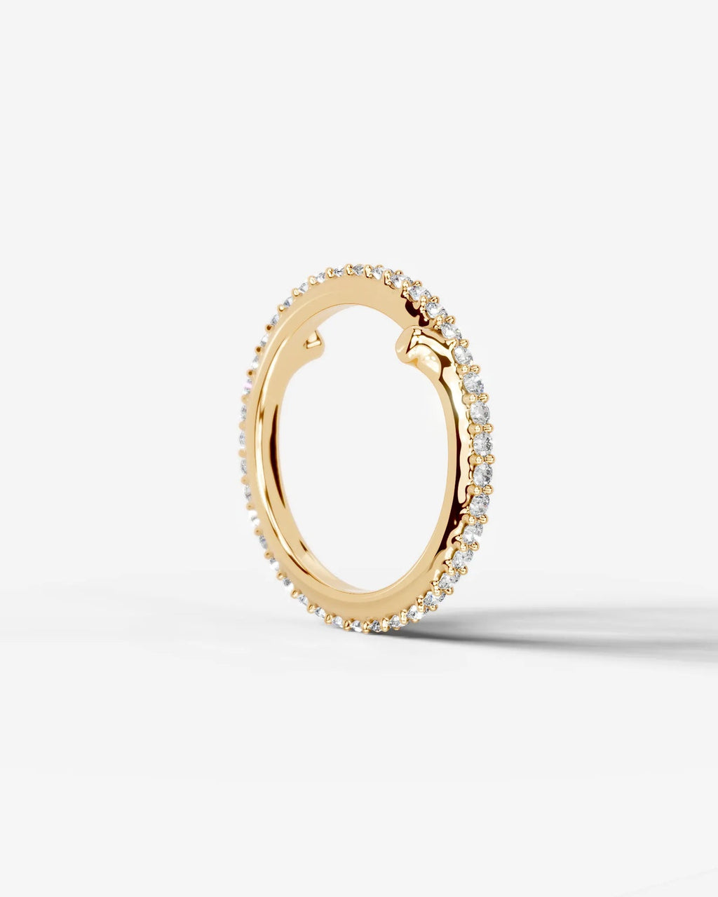 Lab Grown Diamond Round Cut Stationary Bar Cuff Ring