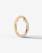 Lab Grown Diamond Round Cut Stationary Bar Cuff Ring