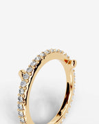 Lab Grown Diamond Round Cut Stationary Bar Cuff Ring