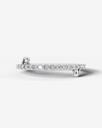 Lab Grown Diamond Round Cut Stationary Bar Cuff Ring